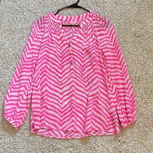 Lilly Pulitzer Pink Zebra Elsa Blouse